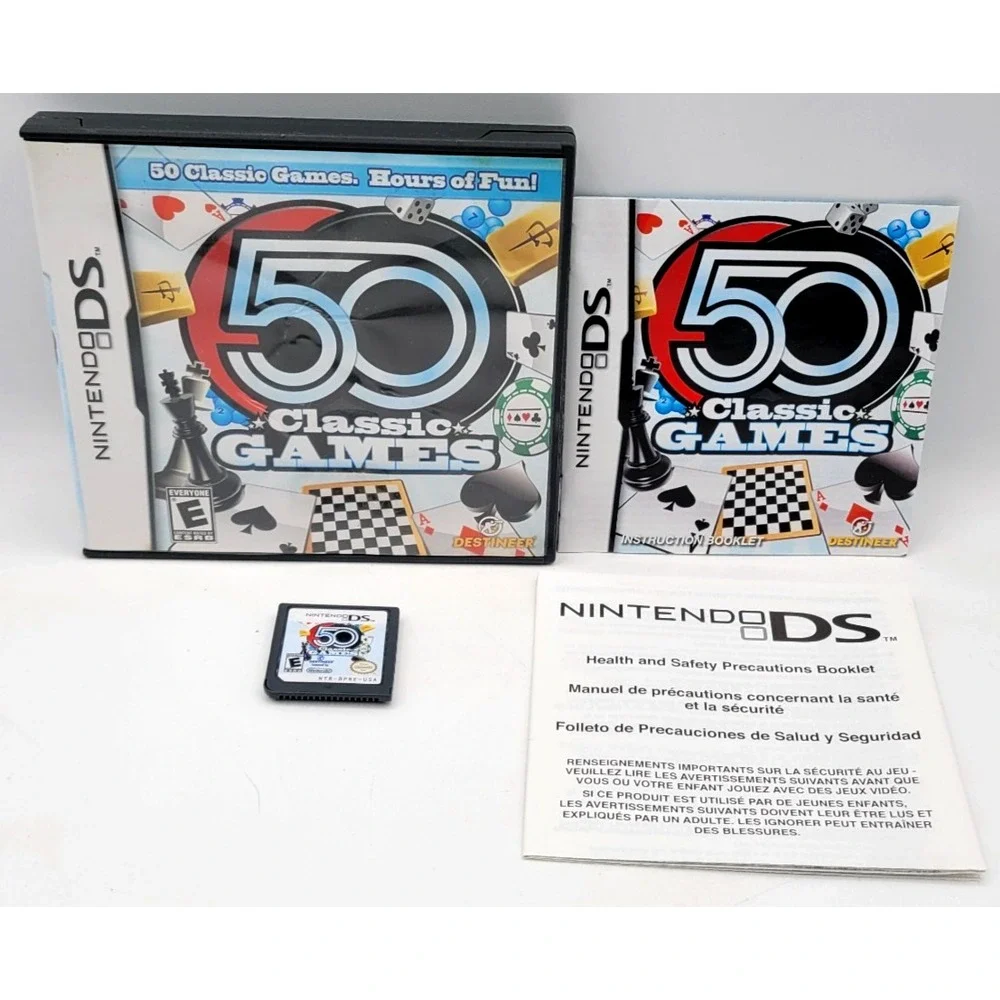 50 Classic Games for Nintendo DS 2009 CIB COMPLETE IN‎ BOX